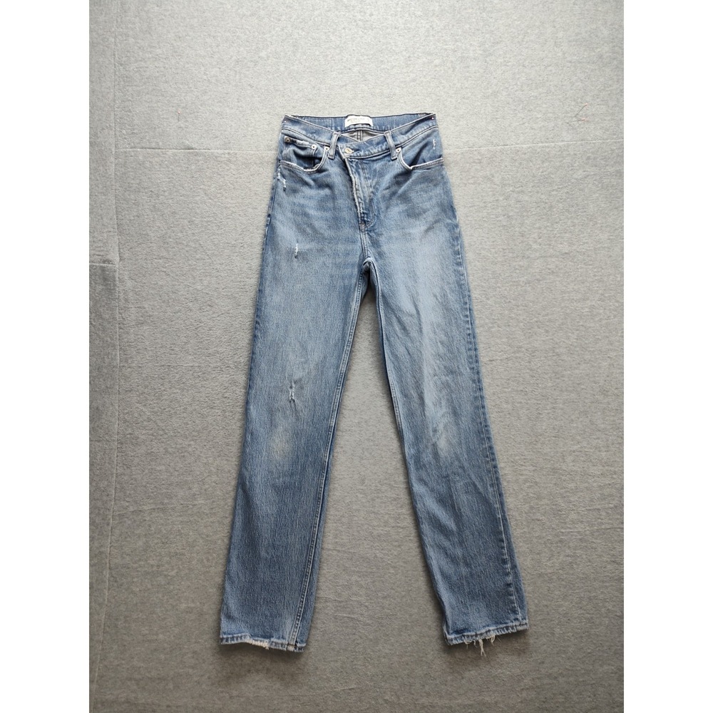 Abercrombie & Fitch Women Jeans 25/0 Light Blue Zip 5 Pockets Straight Casual‎